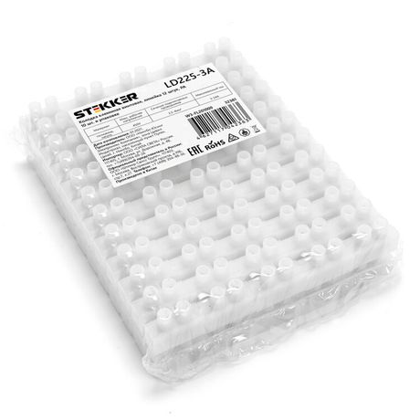 Колодка клеммная винтовая, линейка 12 штук, полиамид, Stekker - 32381 FERON LD225-3A