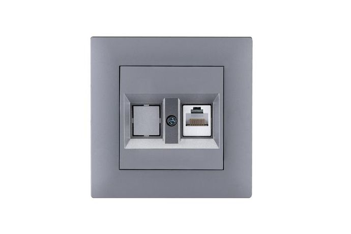 Розетка компьютерная CAT 5+гнездо KareaRIZZ STAR сер. Makel 88065035