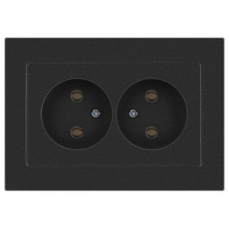 Розетка однофазная скрытого монтажа, в рамку без шторок графит 16А 250В IP20 винтовые зажимы 6-204-07 Intro Accent - Б0063435 ЭРА