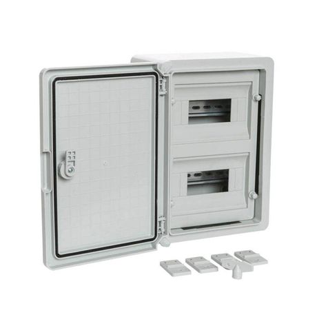 Корпус пластиковый распределительный ЩРН-18 IP65 серая дверь 350х250х150 | PR08.26498 Промрукав Строитель