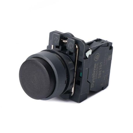 Кнопка модульная SB5 в сборе 22мм выступающая с возвратом пластик 1НО черн. SE SB5AL21 APC
