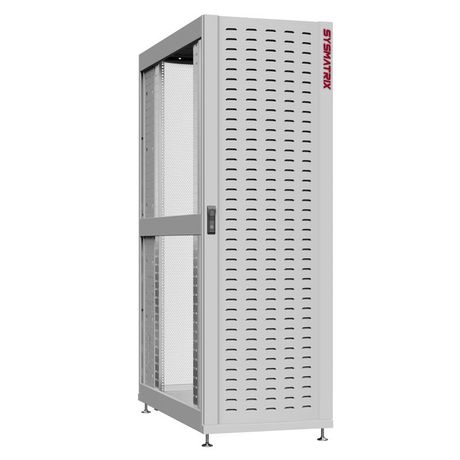 Шкаф серверный 42U 800х1200 передняя дверь: протект IP41. задняя одностворчатая перфорированная IP20. боковые панели: без. цвет: серый RAL7035 - NS 8242.7630 SYSMATRIX