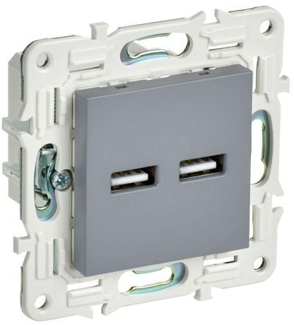 Розетка USB A+A 3.1А SKANDY SK-R15Gr сер. IEK SK-U21-D31-K03