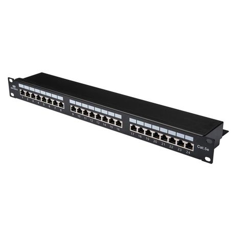 Панель коммутацинная кат.5е, FTP, 19', 1U, 24хRJ45, 568A/В, черный DATAREX - DR-4101