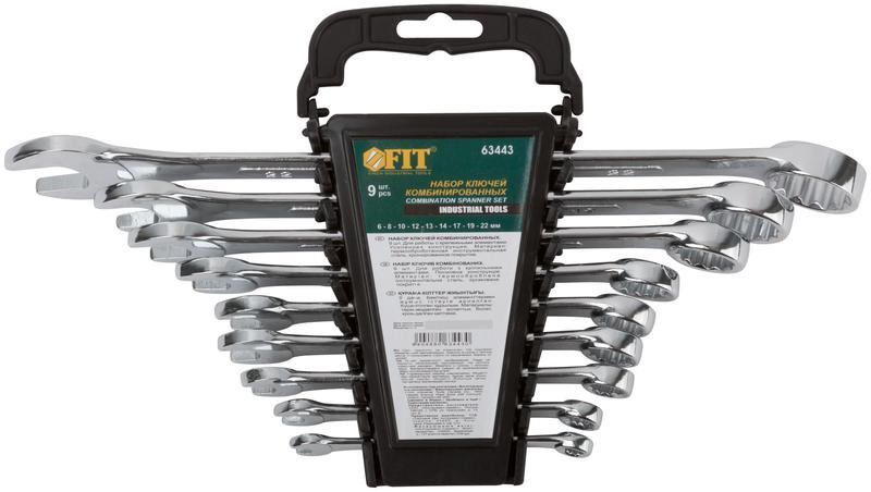 Ключи комбинированные в пластиковом держателе ''Модерн'', набор 9 шт (6-22 мм) - 63443 РОС