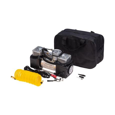 Компрессор автомобильный усиленный двухпоршневой с цифровым манометром и функцией автостоп (60л/мин, 10 АТМ) | 80-0522 REXANT MEET