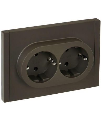 Розетка 2-м СП FORTE&PIANO FP323 16А с заземл. защ. шторки безвинт. крепл. сер. IEK FP-R24-16-1-K03