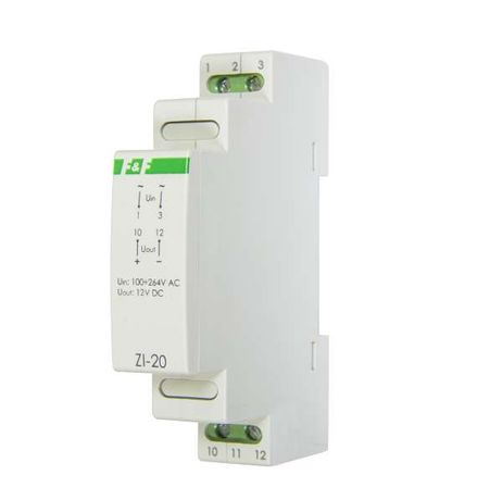 Блок питания ZI-20 (P= 12Вт Uвых. 12В DC 1мод 100-264В AC 1А IP 20) F&F EA11.001.027 Евроавтоматика