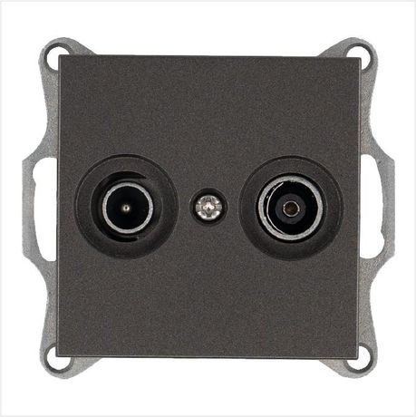 Розетка телевизионная оконечная TV + FM 2-м Ф9.5мм механизм мокко Jasmart G6204Z