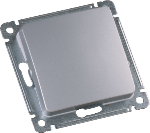 Выключатель скрытой установки, одноклавишный, с самовозвратом, механизм, цвет серебро | ВС10-431-06 HEGEL