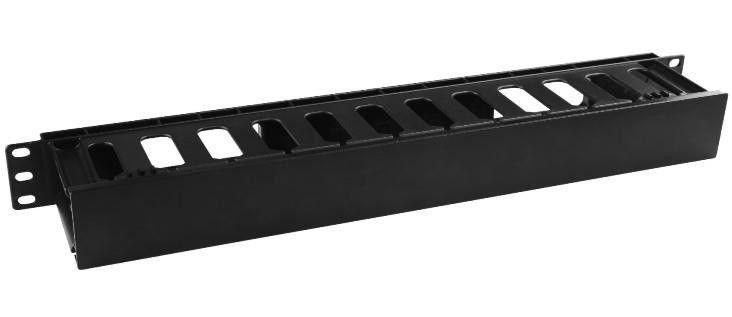 Организатор кабельный с крышкой глубина 75мм 19дюйм 1U CM-1U-D75-PL-COV пластик. Hyperline 481509