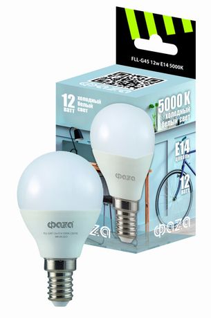 Лампа светодиодная FLL- G45 12w E14 5000K 230/50 ФАZA | .5038592 Jazzway