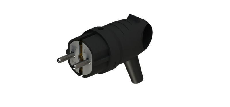 Вилка угловая MultiSet 16А 250В IP44 с заземл. каучук черн. SE MST1102BK APC
