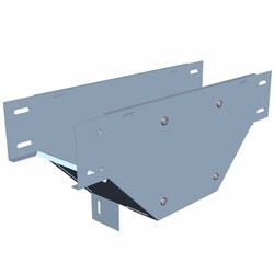 Отвод для лотка Т-образ. вертикал. вниз с разворотом трассы на 90град. 200х50 сталь 1мм TDV90-50-200 КМ LO6396 КМ-Профиль