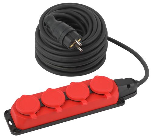 Удлинитель силовой UK-4e-3x1,5-20m-IP44(KG) с заземлением 4 розетки каучук 20м КГ 3х1,5мм2 IP44 | Б0057587 ЭРА