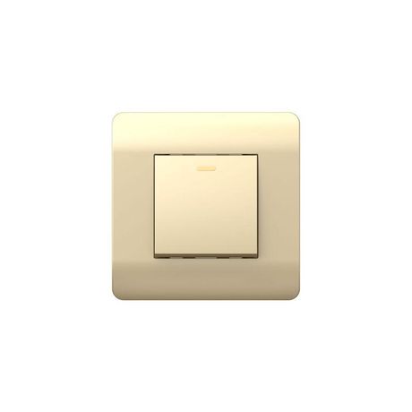 Переключатель 1-клавишный с подсветкой, 10А, шампань(NEW3-E) | 431394 CHINT