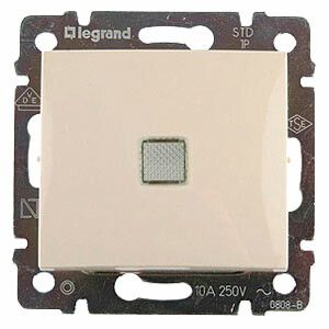 Выключатель 1-клавишный с подсветкой схема 1L 10А безвинтовое крепление слоновая кость VALENA DIY - 695601 Legrand