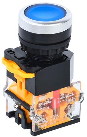 Кнопка D8-11T d=22мм 1з+1р с фиксацией синяя | BBT30-11T-3-21-K07 IEK