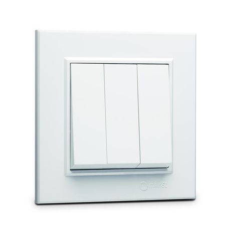 Выключатель 3 клав.1 вход выхода KAREA бел. Makel 56001091