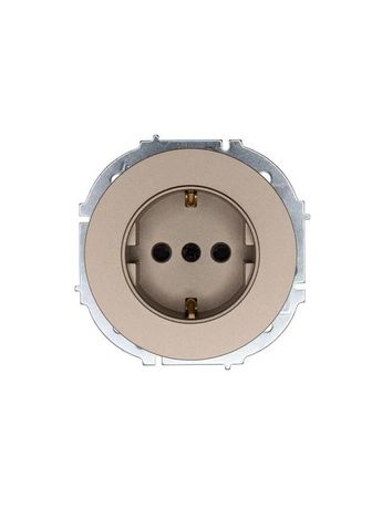 Розетка 1-м OSEN IP20 16А с защ. шторками ПБТ механизм титан LEZARD 743-3788-124B