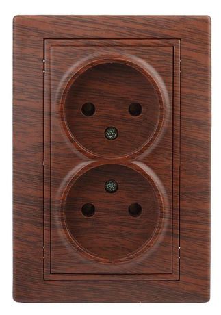 Розетка 2-м СП Plano 1-204-10 16А IP20 250В 2х2P венге Intro Б0030068 ЭРА