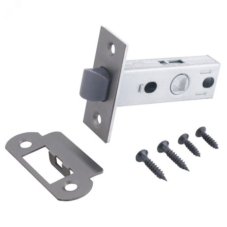 Защелка врезная универсальная без ручек для деревянных межкомнатных дверей, АЛЛЮР АРТ L45-8-P MBN графит - 12335 ПТК