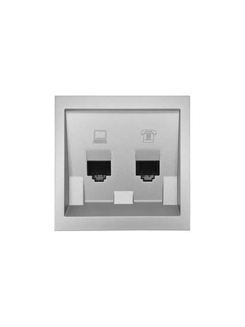 Розетка компьютер+телефо СП ZIMA IP20 сер. матов. LEZARD 704-7488-143