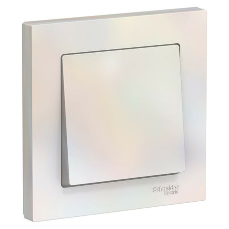 Выключатель одноклавишный ATLASDESIGN схема 1 10АХ в сборе жемчуг - ATN000412 APC