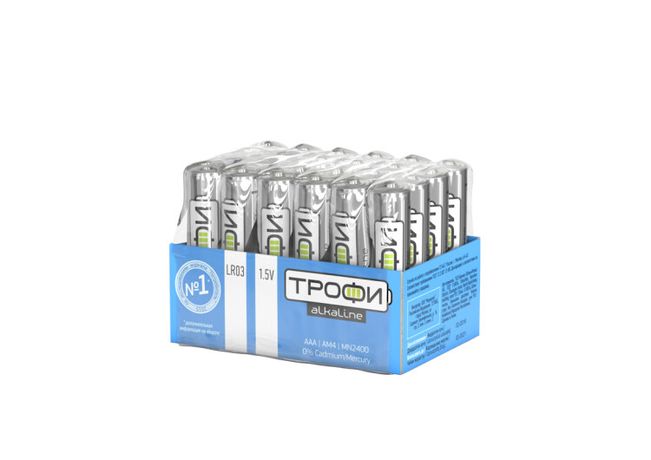 Элемент питания алкалиновый AAA/LR03 LR03-24 bulk ENERGY POWER Alkaline (уп.24шт) Трофи Б0035375