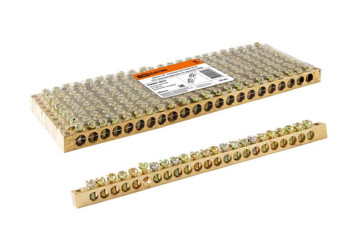 Шина "N" нулевая 8x12мм 22/2 (22 группы/крепеж по краям) | SQ0801-0074 TDM