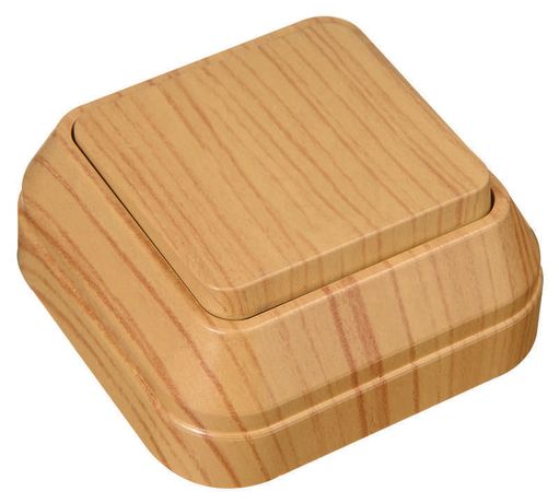 Переключатель проходной 1-кл. ОП 10А IP20 дуб Makel 45305