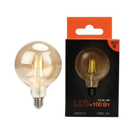Лампа филаментная LOFT GLOBE A125 11.5 Вт 1380 Лм 2400K E27 золотистая колба | 604-144 Rexant MEET