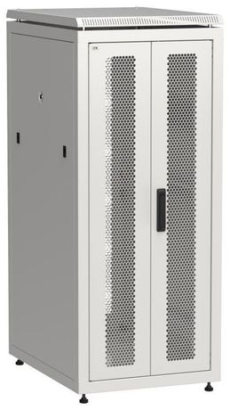 Шкаф напольный сетевой 19' LINEA N 28U 600х800мм передняя распашная перфорированная дверь задняя серый - LN35-28U68-2PP IEK