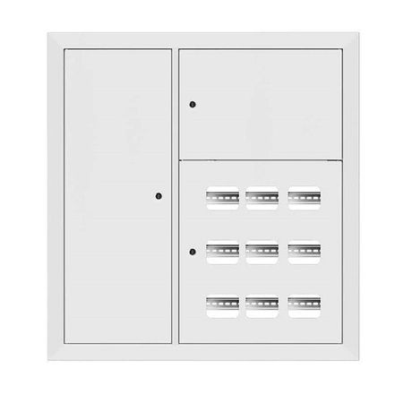 Щит этажный 9 кв. RAL9003 3 окна в ряд по гориз. слаботочный отсек слева (1000х950х150) EKF PROxima - mb29-v-9z-ral9003-1