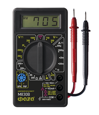Мультиметр цифровой M830B | 5000377 ФАZА ФАЗА 4895205000377;5000377
