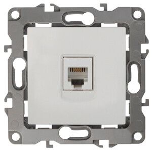 Розетка телефонная 12-3105-01 RJ11, белый (10/100/3200) |Б0014711 | ЭРА