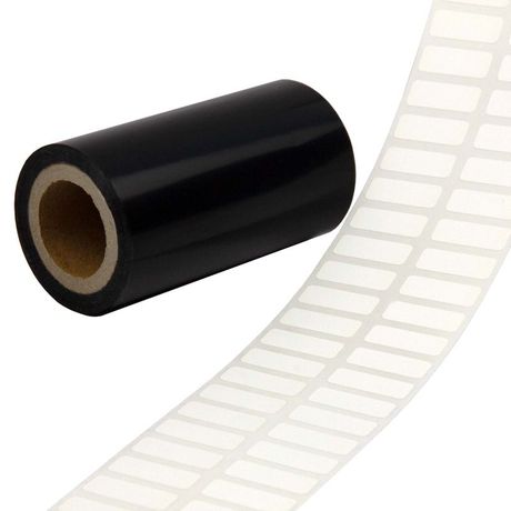 Высокотемпературные этикетки белого цвета из полиимида в комплекте с риббоном для ТТ печати, размер 20х8, 5000 этикеток рулоне - TAP208WPR ДКС