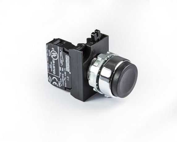 Кнопка нажимная круглая выступающая CM100HH (1НО) черн. EMAS