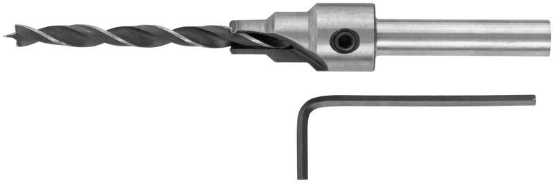 Сверло с зенкером для мебельных стяжек 5 мм/зенкер 9,5 мм (для стяжки 7х70) - 36432 РОС