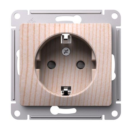 Розетка Glossa 16А заземл. защ. шторки механизм сосна SE GSL001545 APC
