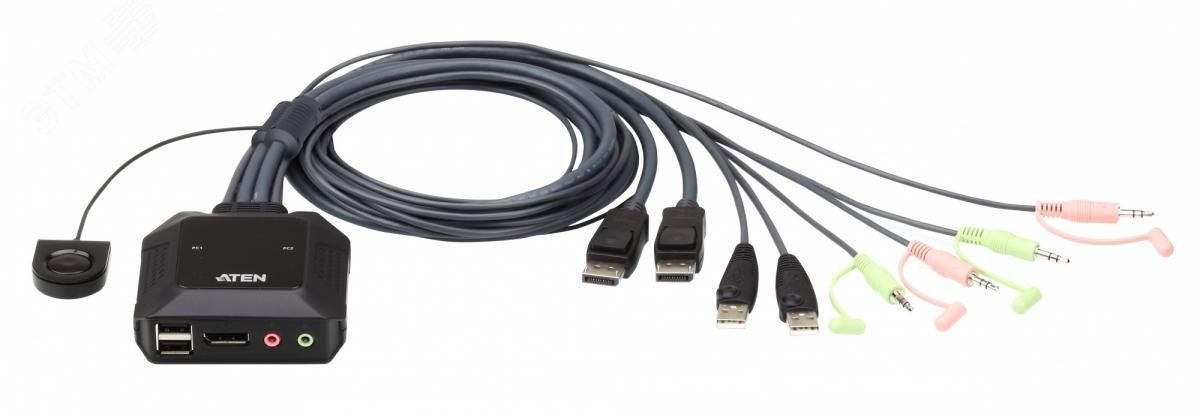 Переключатель KVM 2 порта, DisplayPort, USB, 4096 x 2160 - 1000522469 ATEN