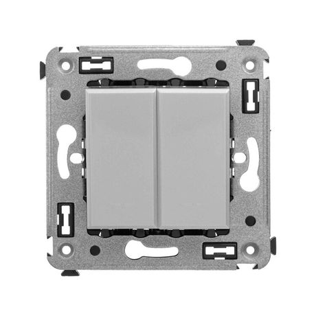 Инвертор двухклавишный в стену, "Avanti", "Закаленная сталь" | 4404124 DKC ДКС