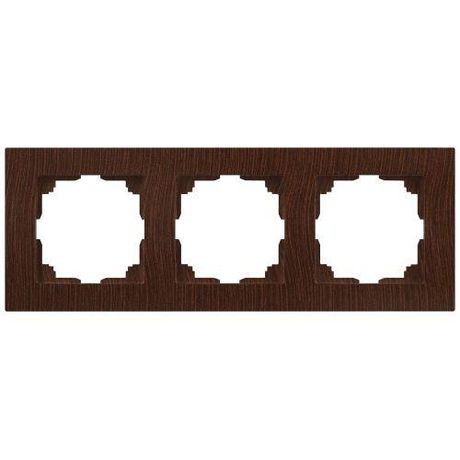 Рамка для розеток и выключателей Intro Accent 6-503-10 на 3 поста, СУ, венге | Б0063794 ЭРА