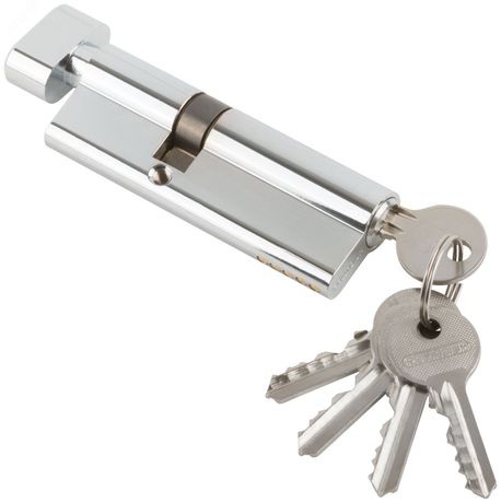 Цилиндровый механизм ''PALLADIUM'' асимметричный, 90 мм, ключ-завертка, хром - 67247 РОС