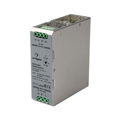 Блок питания ARV-DRP120-48-B (48V, 2.5A, 120W) (ARL, IP20 Металл, 5 лет) - 052806 Arlight