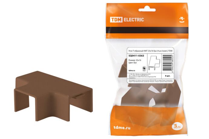Угол Т-образный КМТ 25х16 бук (4 шт./комп.) | SQ0411-0363 TDM