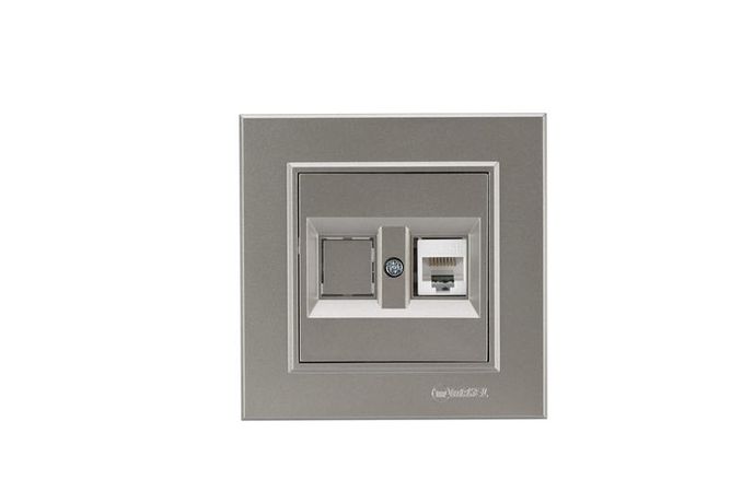 Розетка компьютерная+гнездо СП Karea 16А IP20 CAT 5 зел. Makel 56052035