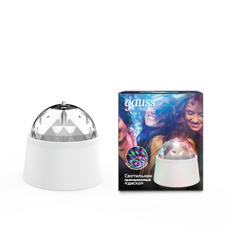 Светильник проекционный LED 3 Вт белый с фиксированной проекцией кабелем электропитания и выключателем MOOD Gauss - DIY0021