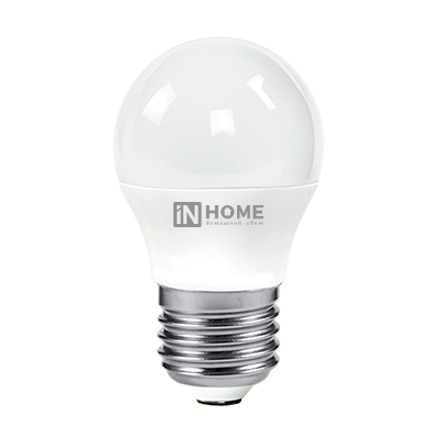 Лампа светодиодная LED-ШАР-VC 4Вт шар 4000К нейтр. бел. E27 380лм 150-275В IN HOME 4690612030593