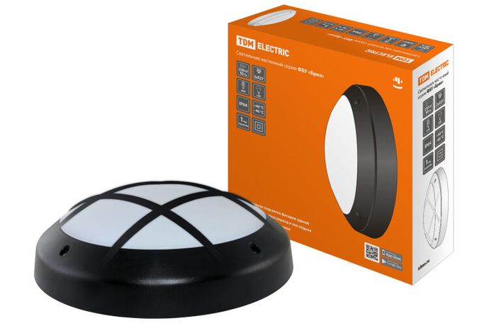 Светильник уличный настенный ФБУ 05-2х20-014 "Бриз 2" черный с решеткой IP64 | SQ0328-0312 TDM